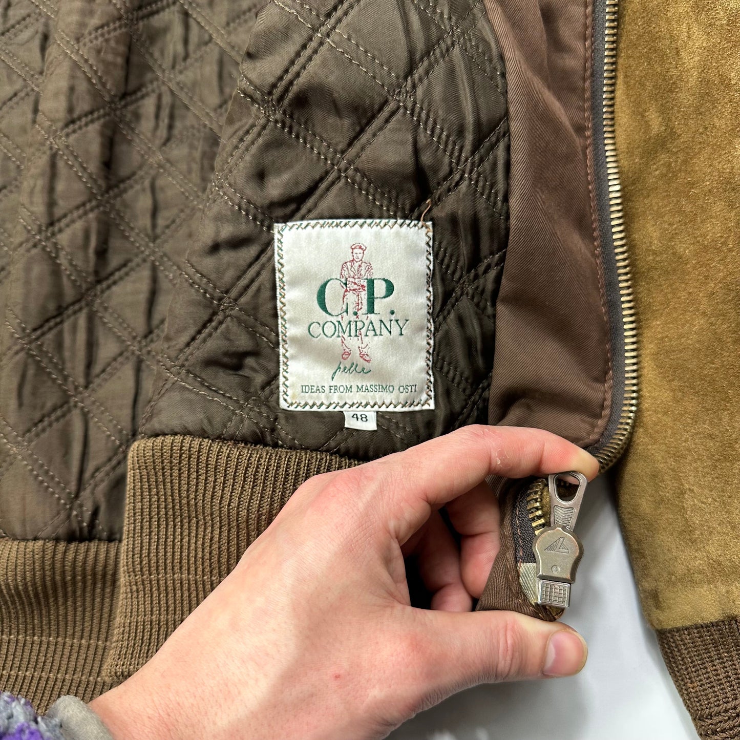 CP Company 1989 Ideas Suede Pelle Leather Quilted G-9 Flight Jacket - IT48 (L/XL)