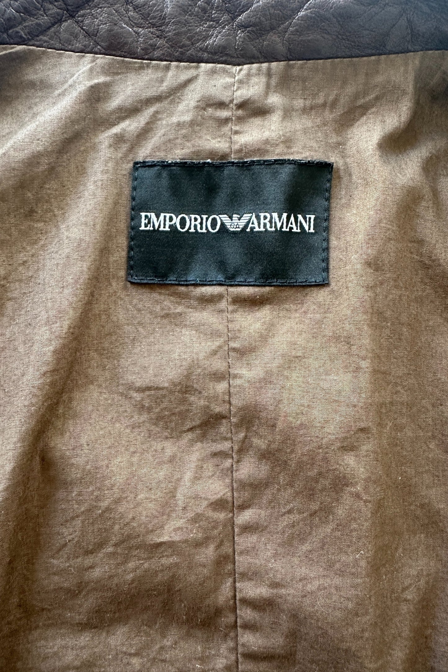Emporio Armani 2005 Brown Leather Jacket