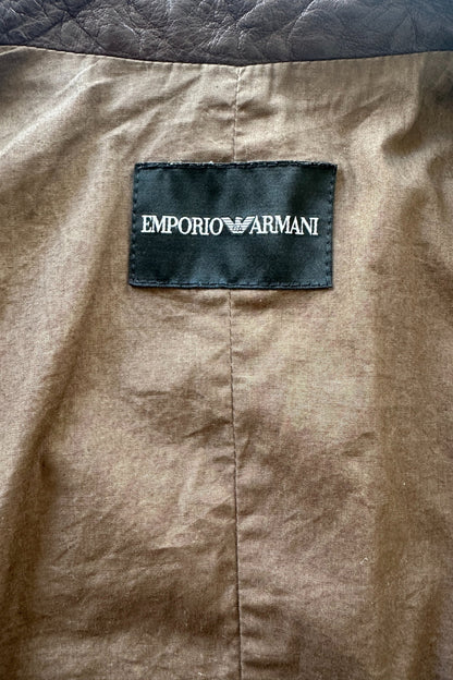 Emporio Armani 2005 Brown Leather Jacket