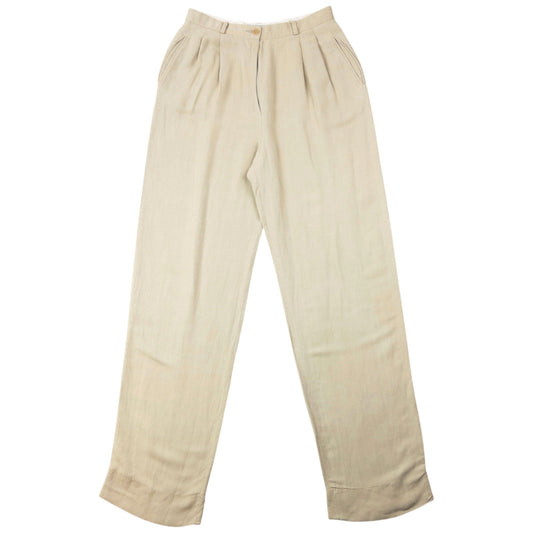 Vintage 80s Emporio Armani Linen Pleated Trousers Size W27
