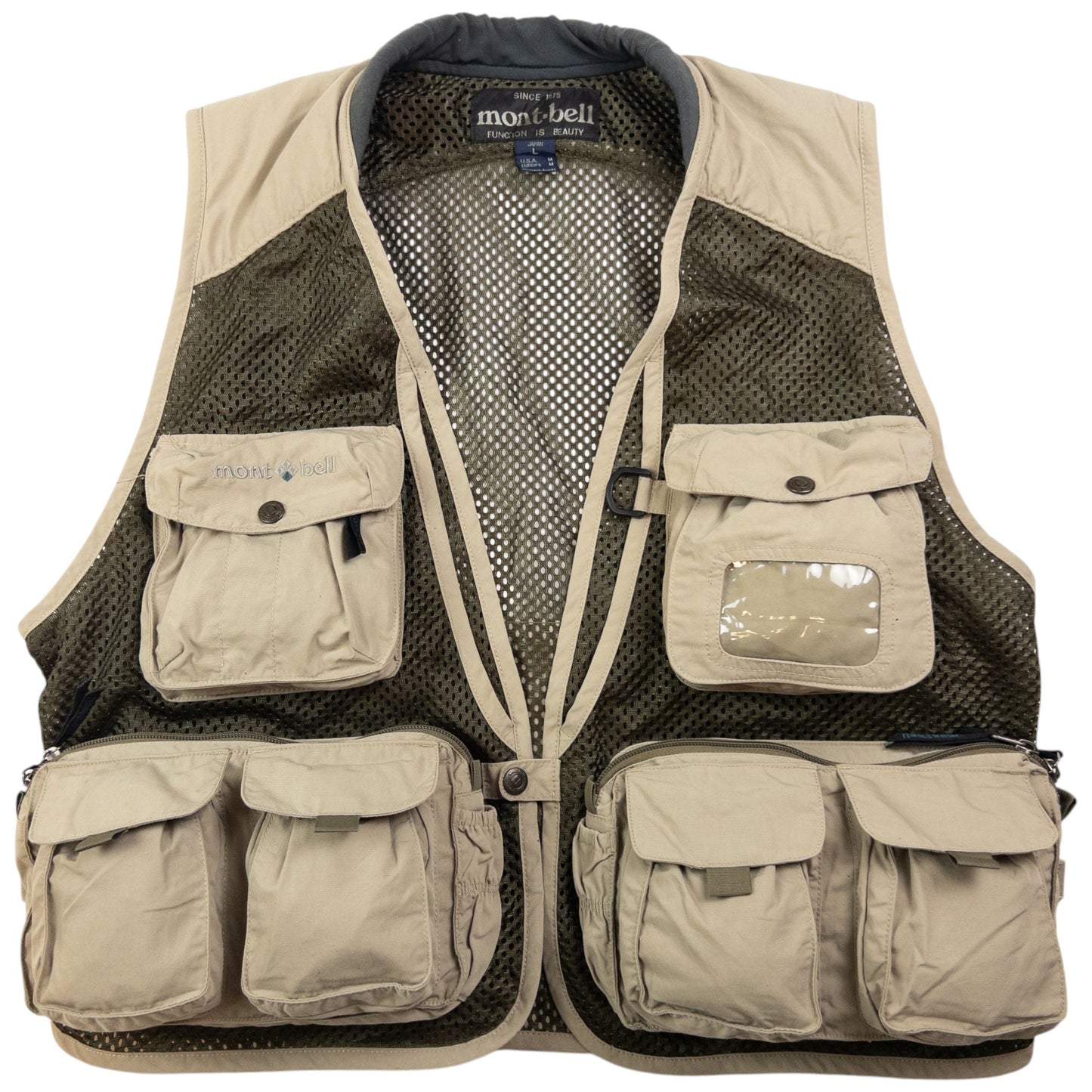 Vintage Montbell Multi Pocket Cargo Vest Gilet Size M