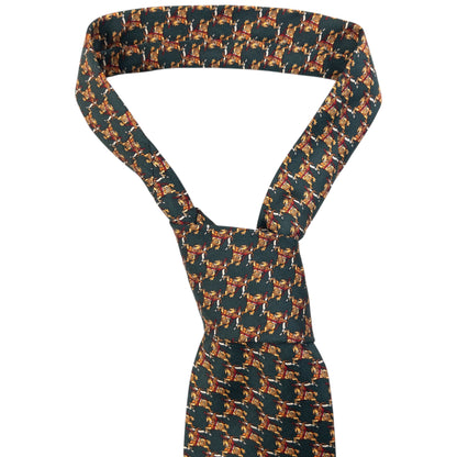 Vintage 90s Burberry Monogram Silk Tie | O/S, Gold