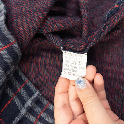 Vintage 90s Burberry Nova Check Polo Shirt Size M | Medium, Navy