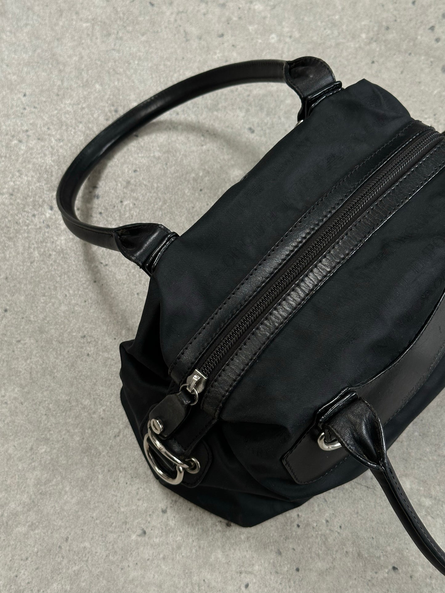 Emporio Armani 2000s Nylon Monogram Shoulder Bag