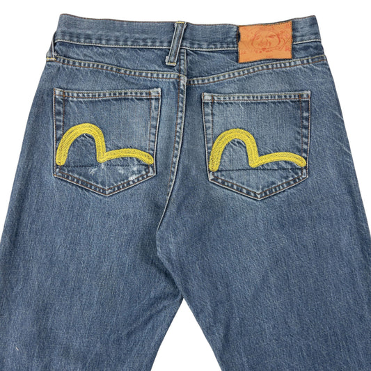 Vintage Evisu Double Gull Embroidered Japanese Denim Jeans Size W29