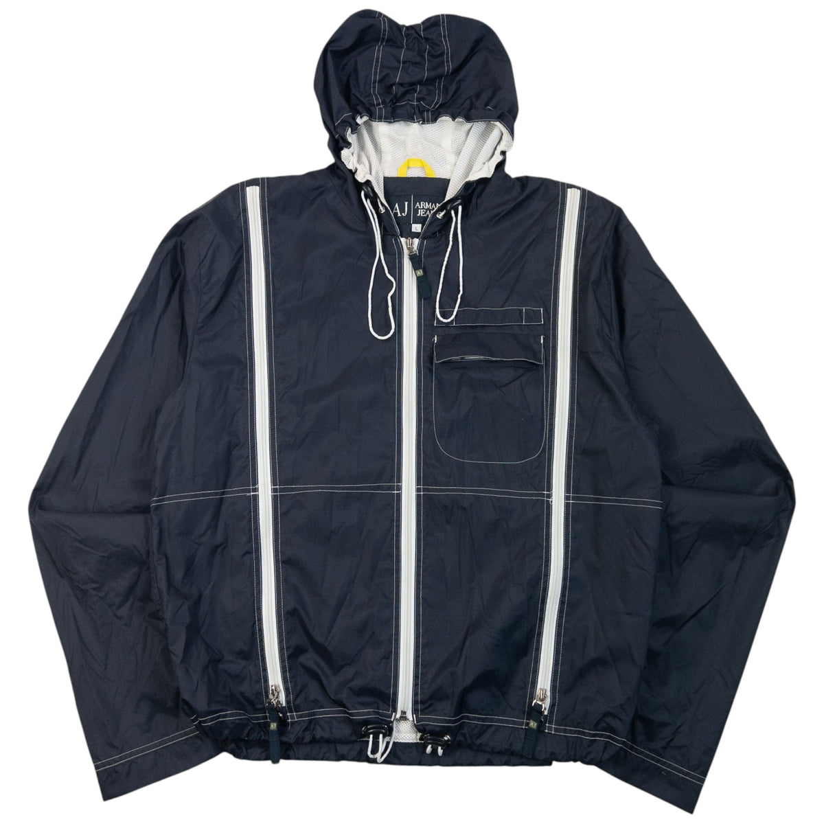 Vintage 2000s Armani Jeans Full Zip Ventilated Jacket | Small, Navy