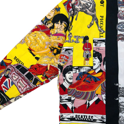 Vintage 90s Versace Jeans Couture Rock N Roll Royalty Print Button Up Shirt Size XL | XL, Multicolour