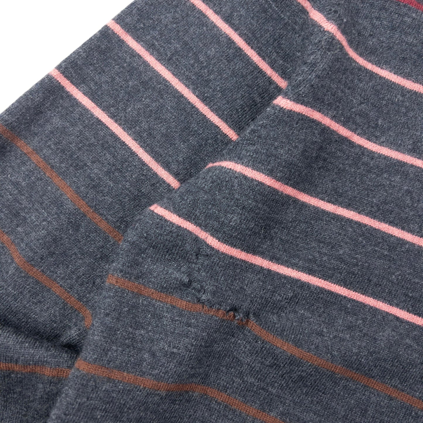 Vintage 2000s YSL Yves Saint Laurent Striped Wool Jumper Size S | Small, Grey