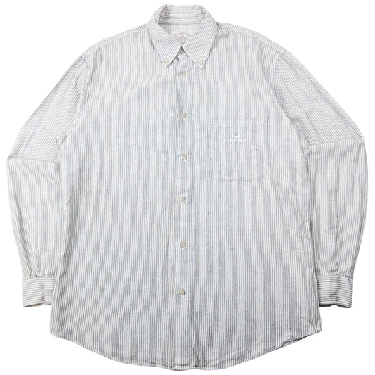 Vintage 90s Armani Jeans Striped Long Sleeve Button Up Shirt Size XL | XL, Multicoloured