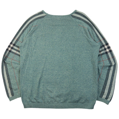 Vintage 2000s Burberry Nova Check Sleeve Jumper Size M | Medium, Blue