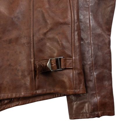 Vintage 2009 CP Company Zip Up Leather Jacket Size S | Small, Brown