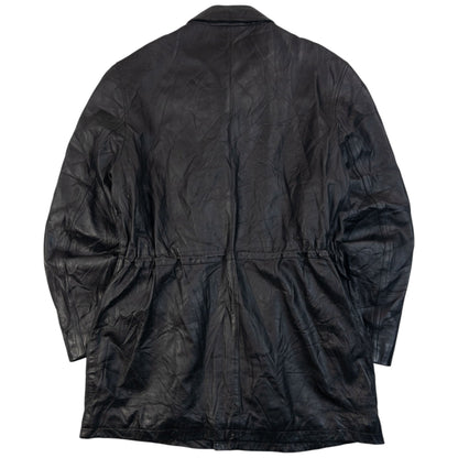 Vintage 2000s Burberry Nova Check Lined Leather Jacket Size L | Large, Black