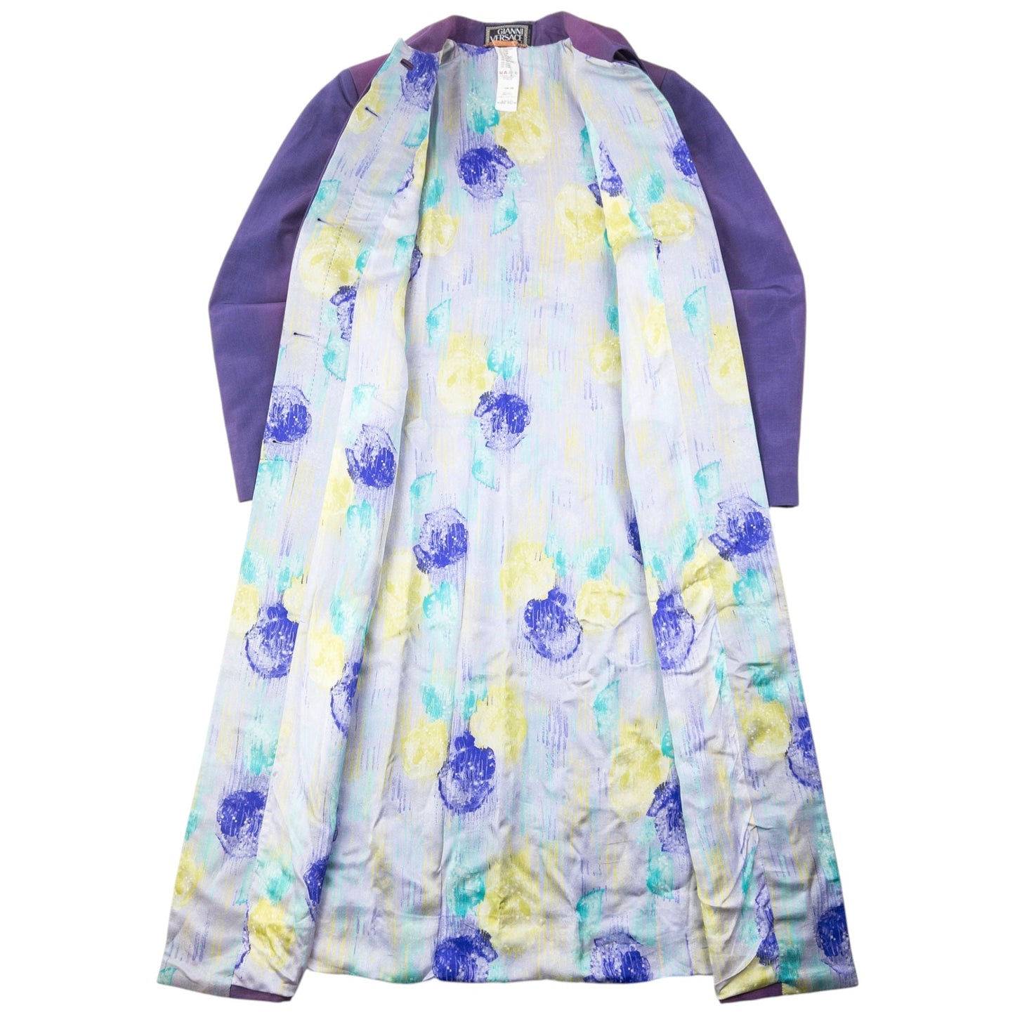 Vintage 90s Gianni Versace Couture Trench Jacket Womens Size L | Large, Purple