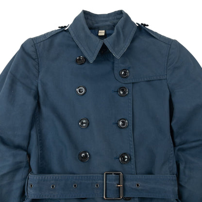 Vintage Burberry Brit Nova Check Lined Belt Waist Trench Jacket Womens Size S | Small, Navy