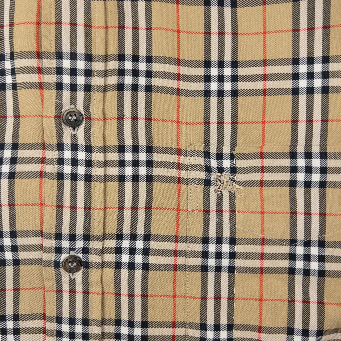 Vintage 90s Burberry Nova Check Long Sleeve Button Up Shirt Size S | Small, Beige