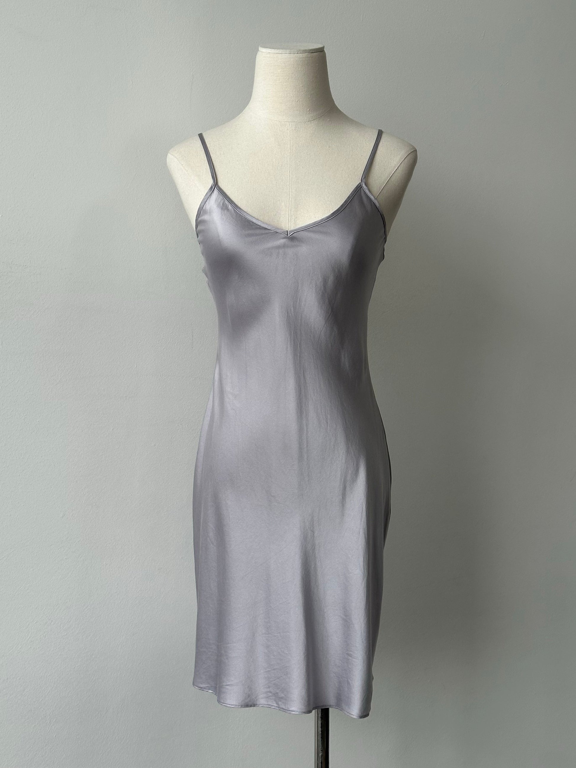 Vintage 2000s Pure Silk V Neck Mini Slip Dress - XS