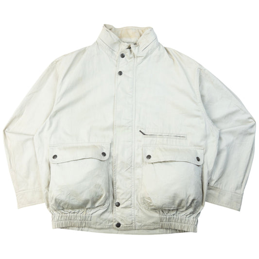 Vintage 90s Burberry Zip Up Jacket Size S | Small, Cream