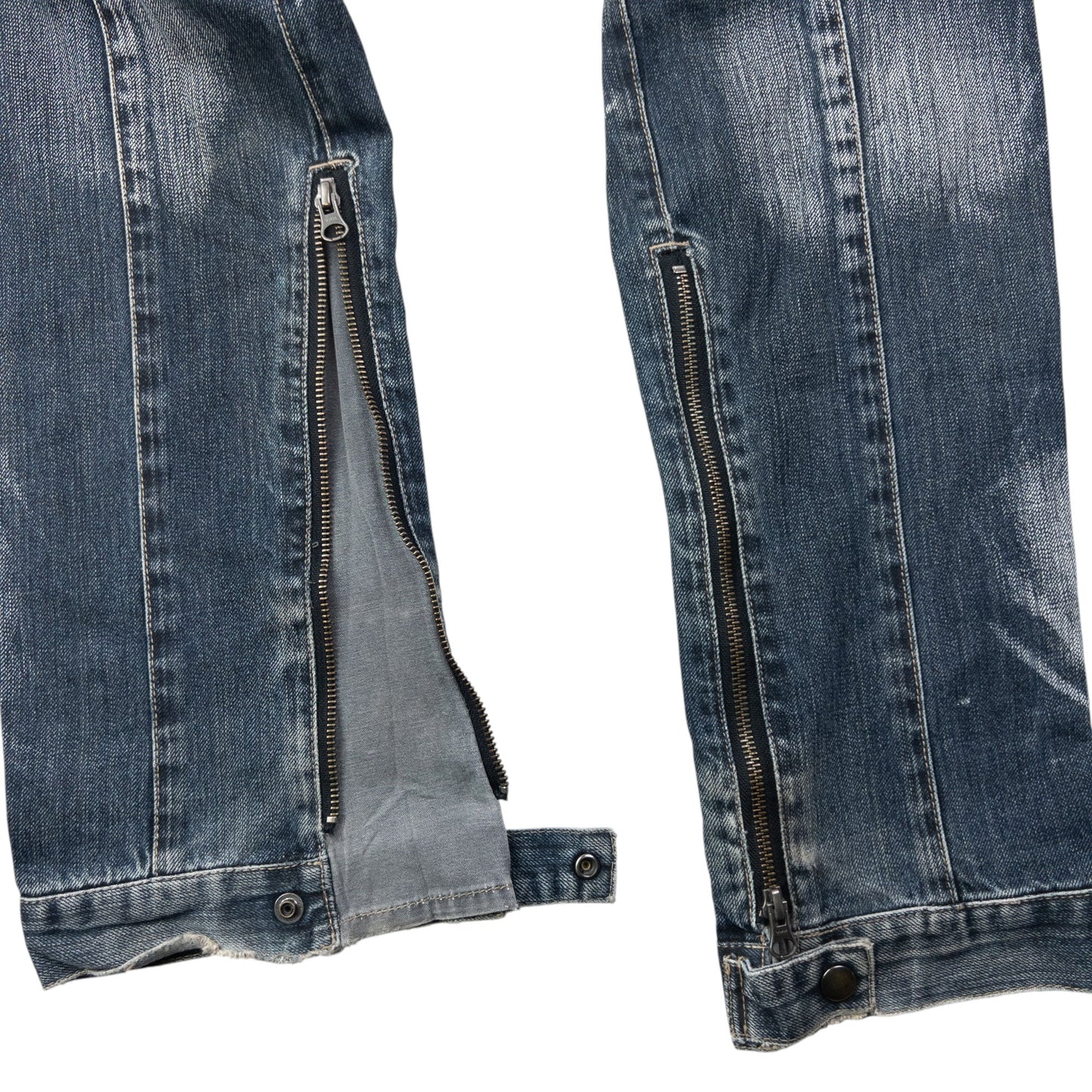 Vintage 2000s PPFM Multi Zip Denim Jeans Size W34 | W34, Grey