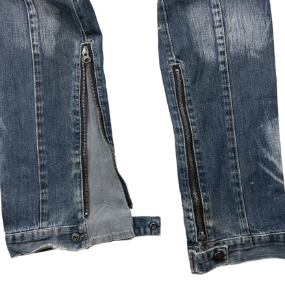Vintage 2000s PPFM Multi Zip Denim Jeans Size W34 | W34, Grey