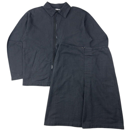 Vintage 1999 Cabane De Zucca By Issey Miyake Climax Jacket & Skirt Set Womens Size M | Medium, Black
