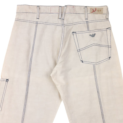 Vintage 2000s Armani Jeans Lightweight Contrast Stitch Trousers Size W33