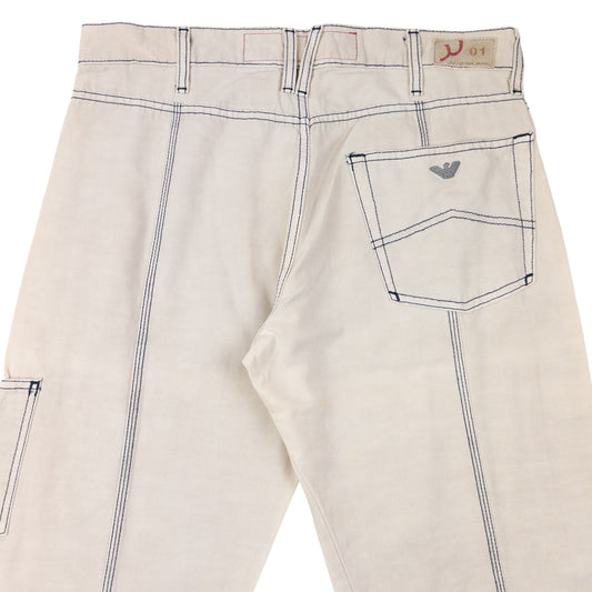 Vintage 2000s Armani Jeans Lightweight Contrast Stitch Trousers Size W33