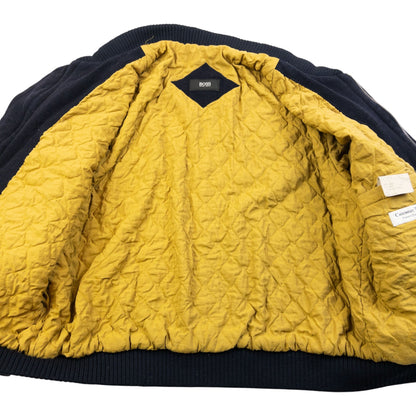 Vintage 90s Hugo Boss Cashmere Bomber Jacket Size L | Large, Navy