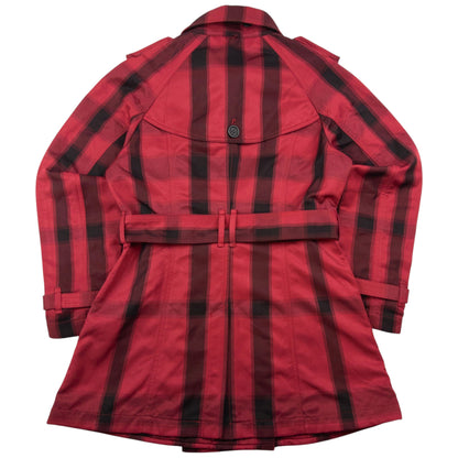 Vintage Burberry Nova Check Belted Trench Jacket Womens Size M
