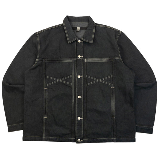 Vintage 2000s Marithe + Francois Girbaud Button Up Denim Jacket Size XXL | XXL, Black