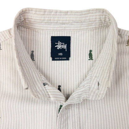 Vintage Stussy Monogram Long Sleeve Button Up Shirt Size S