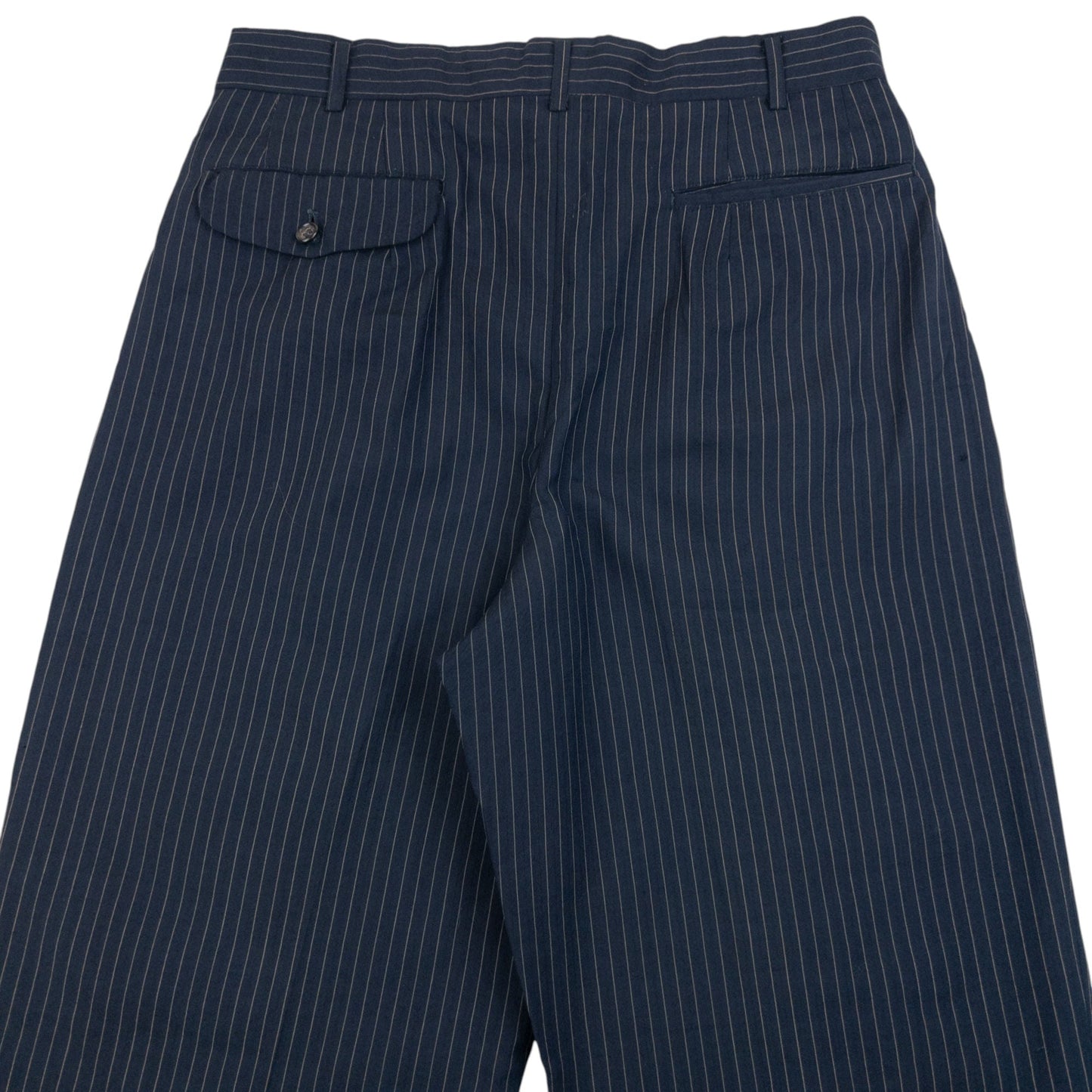 Vintage 90s Comme Des Garçons HOMME Pinstripe Pleated Trousers Size W30 | W30, Navy