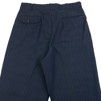 Vintage 90s Comme Des Garçons HOMME Pinstripe Pleated Trousers Size W30 | W30, Navy
