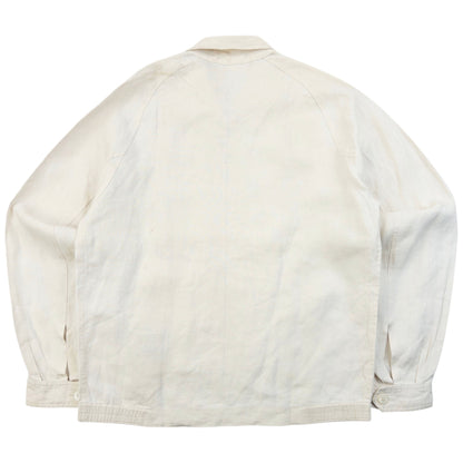 Vintage 90s Burberry Zip Up Linen Jacket Womens Size S | Small, Cream