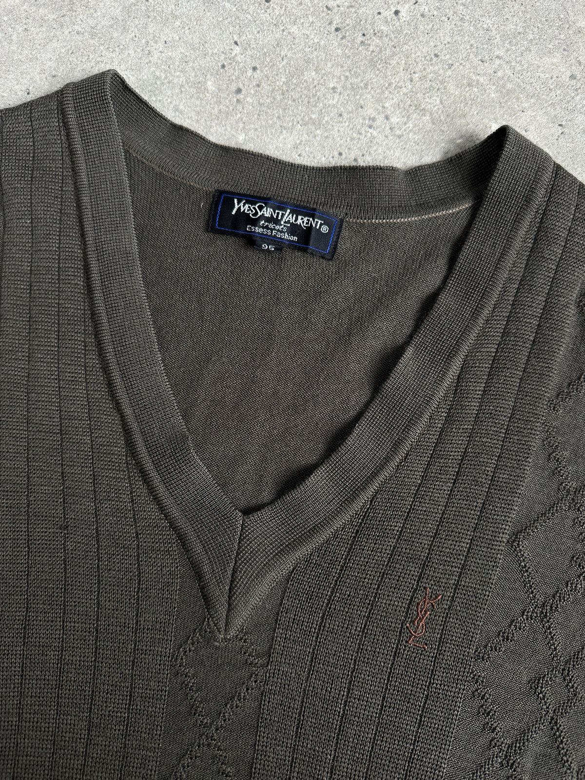 Yves Saint Laurent Tricots 1990s Pure Wool V Neck Jumper - S