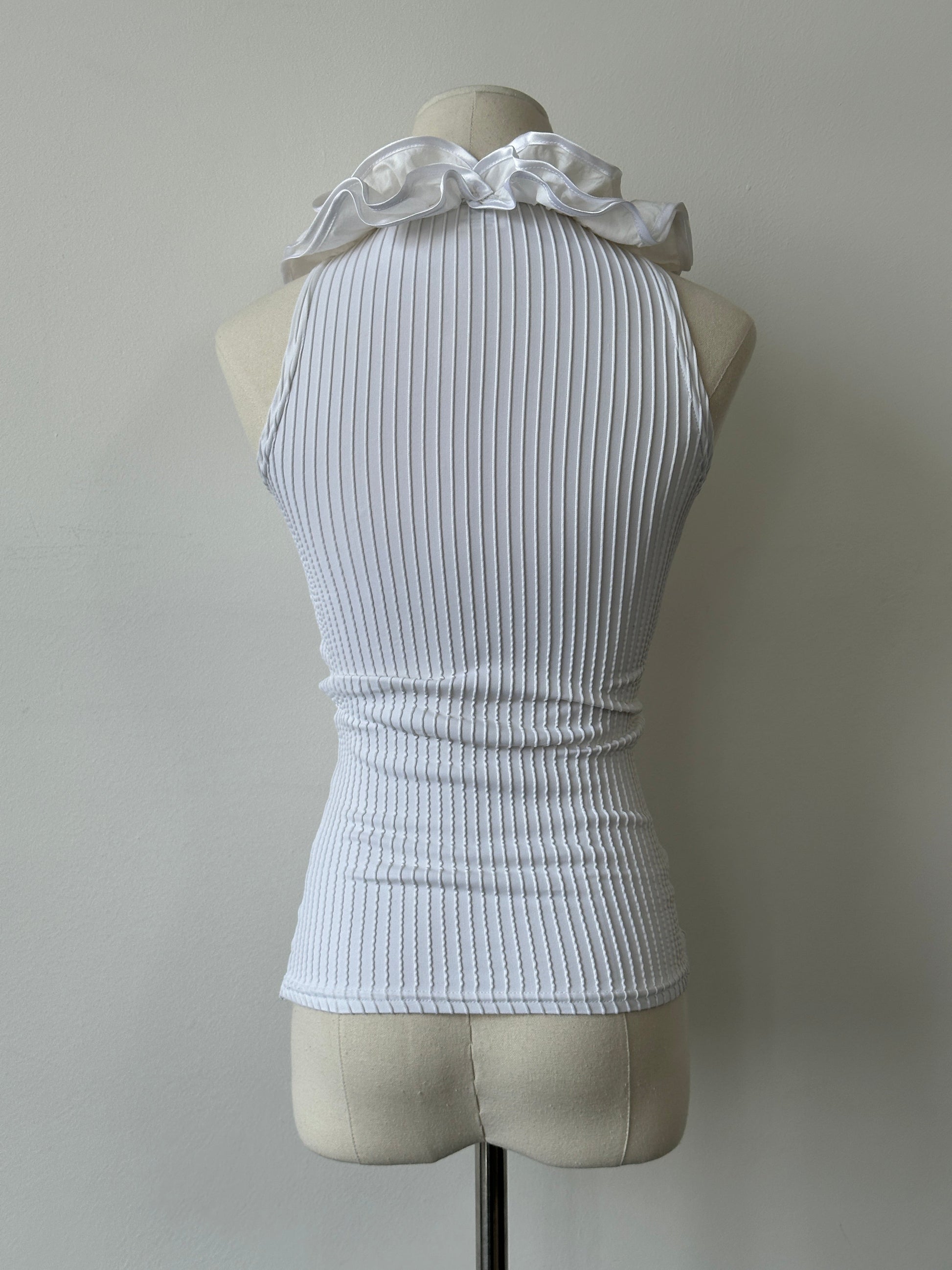 Italian Vintage 1990s Ruffle Vest Top - S