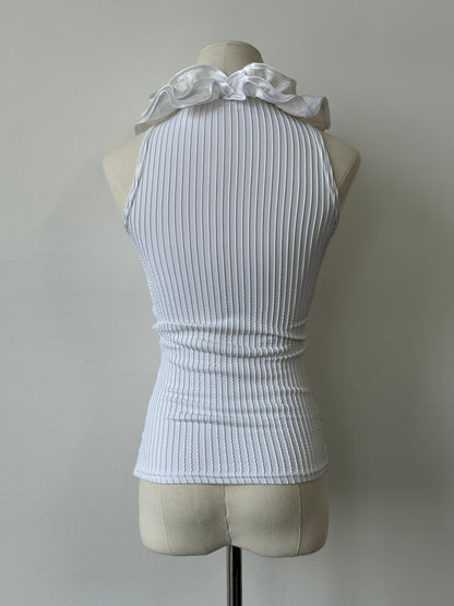 Italian Vintage 1990s Ruffle Vest Top - S