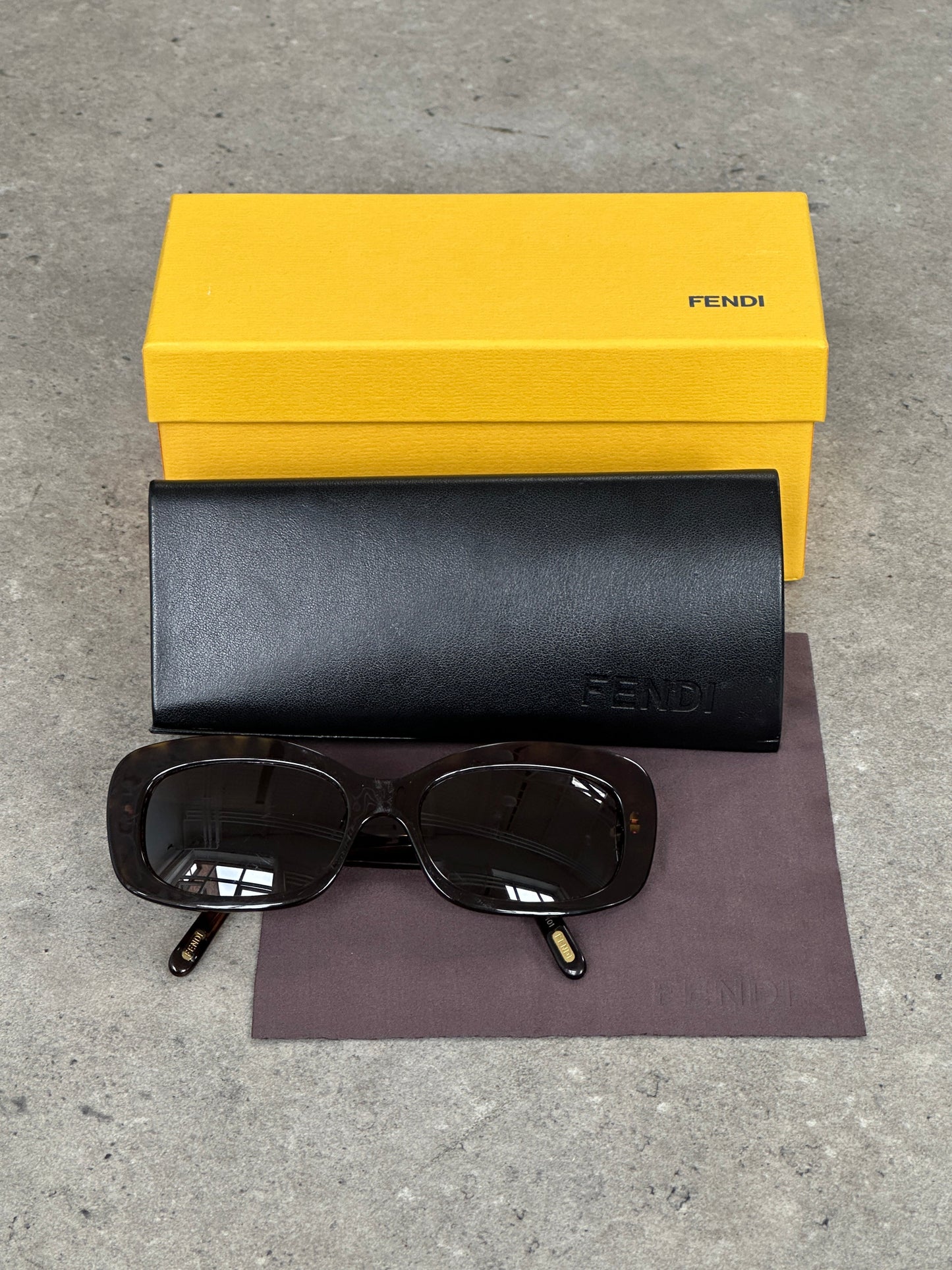 Fendi 2000s Oversized FF Monogram Logo Sunglasses