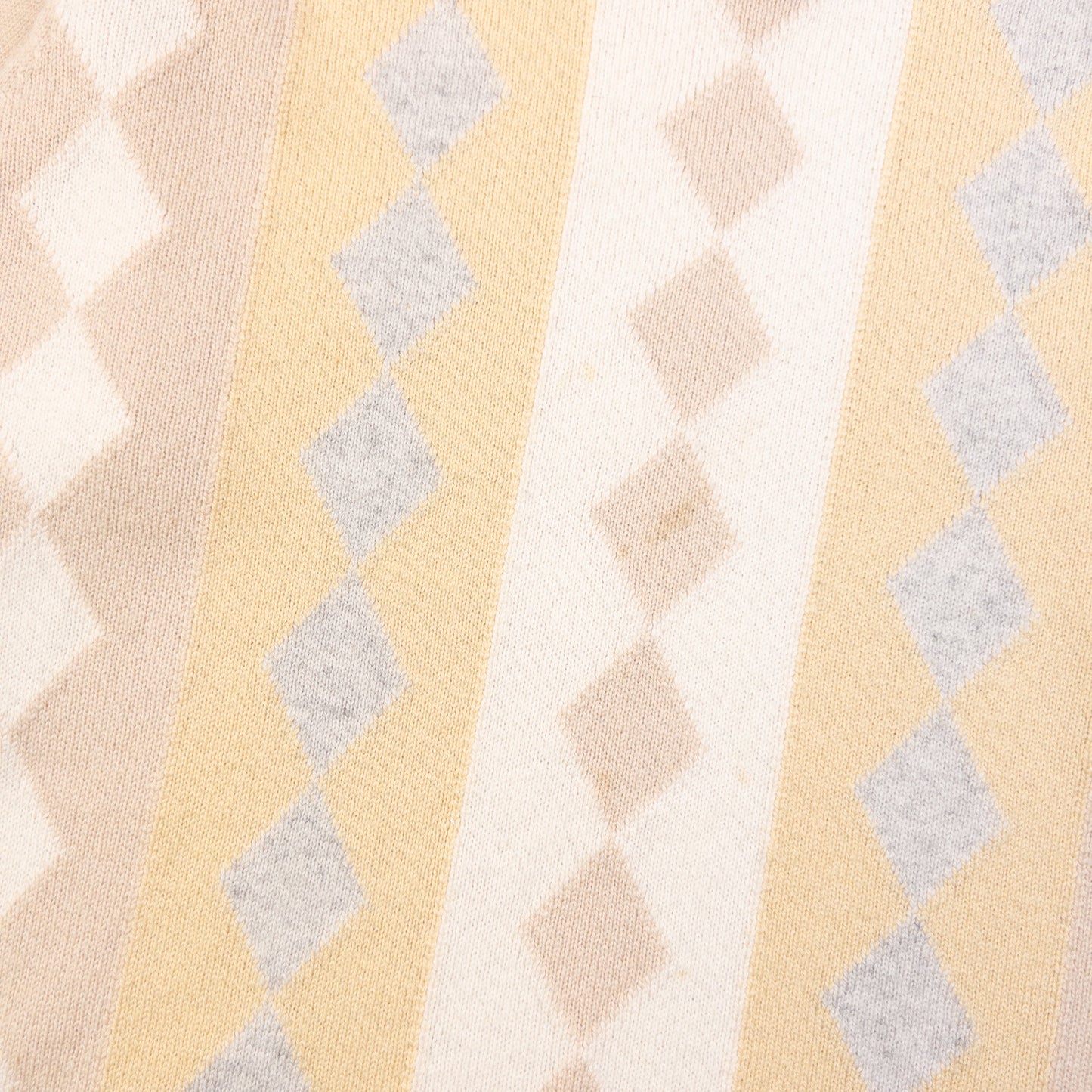 Vintage 90s Burberry Golf Argyle Wool Knit Jumper Size S | Small, Beige