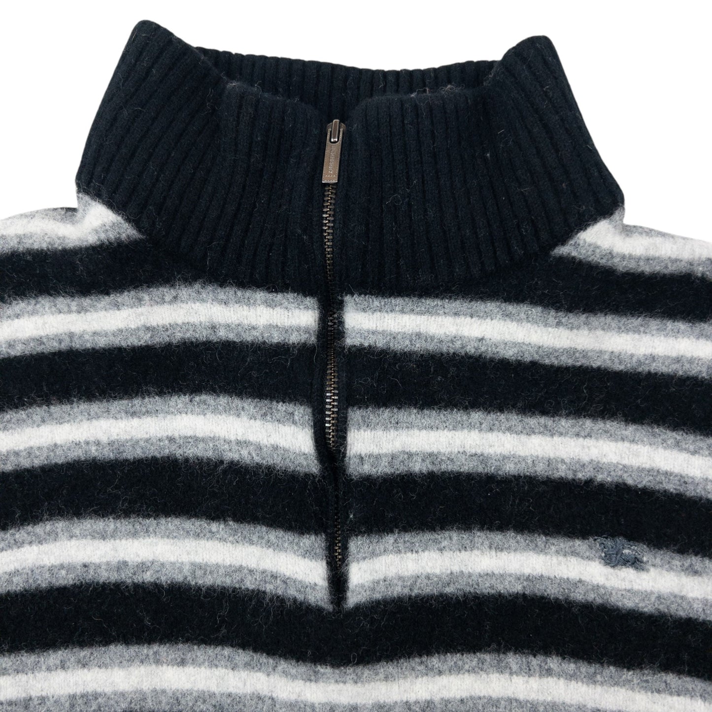 Vintage 2000s Burberry Q Zip Striped Wool Jumper Womens Size XS | XS, Multicoloured