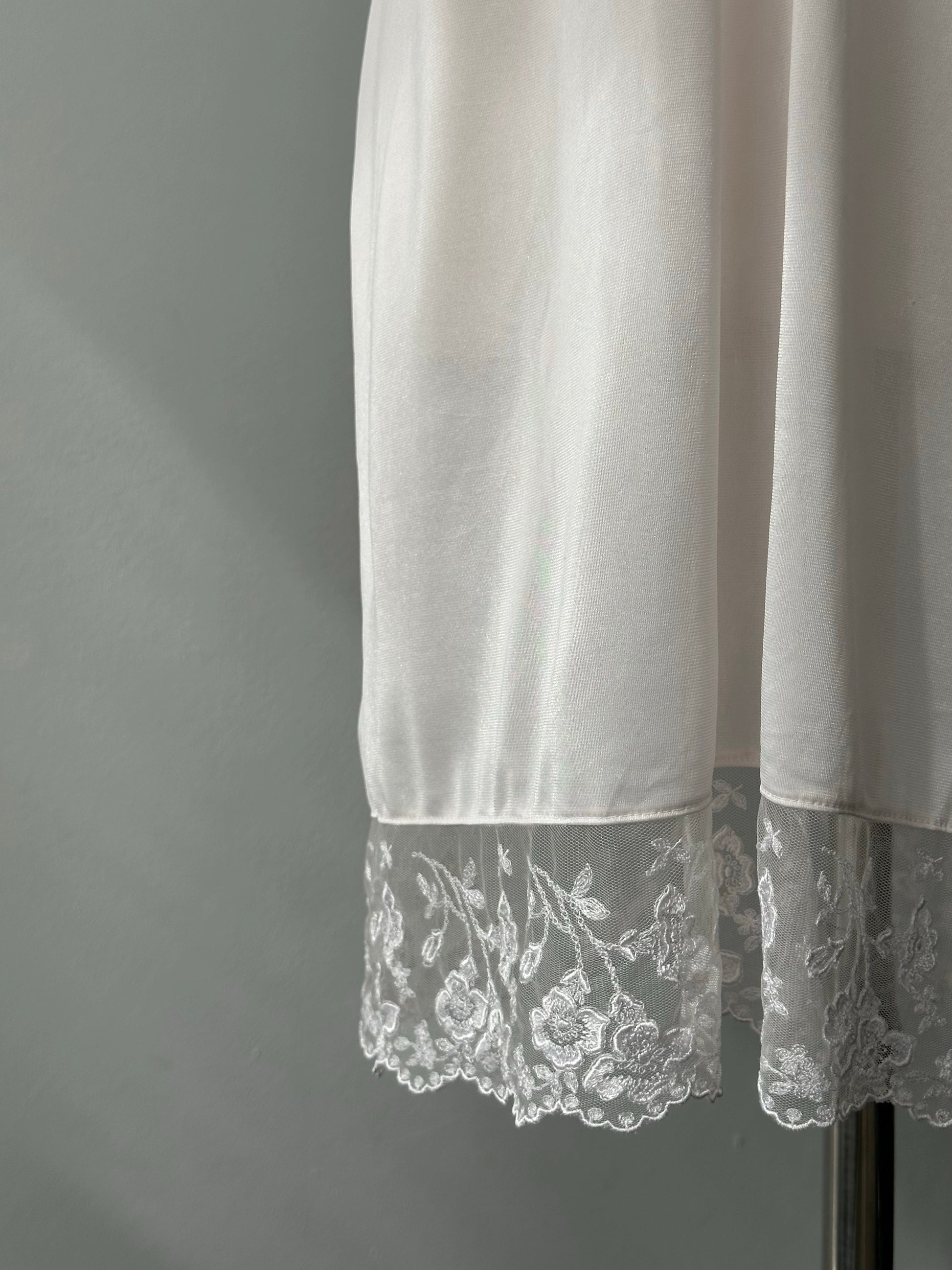 Vintage 1990s V Neck Lace Slip Dress - S-M