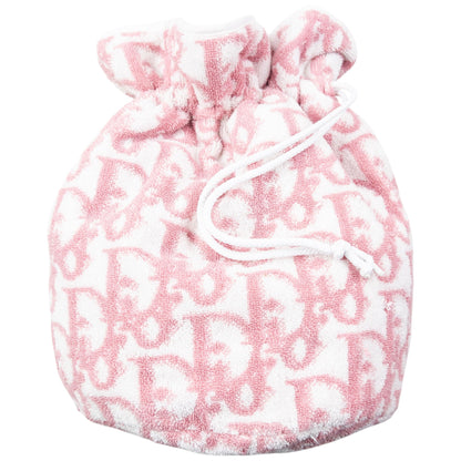 Vintage 2000s Dior Monogram Terry Cloth Drawstring Bag