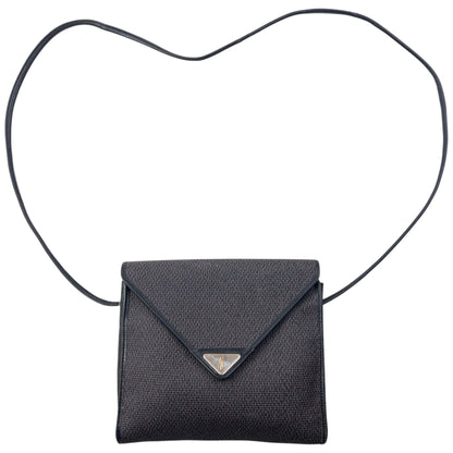 Vintage 80s YSL Yves Saint Laurent Woven Crossbody Bag | O/S, Black