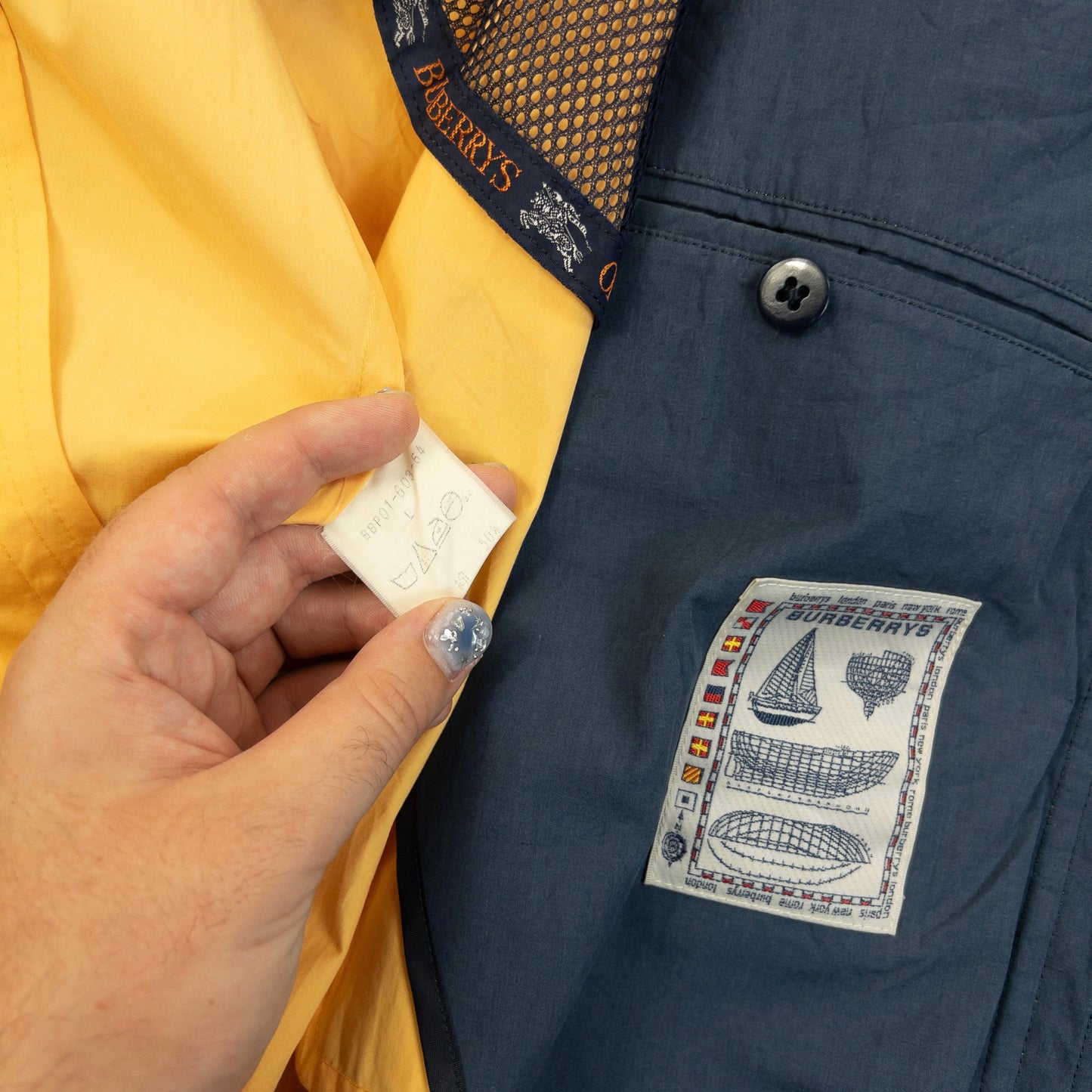 Vintage 90s Burberry Zip Up Jacket Size M | Medium, Yellow