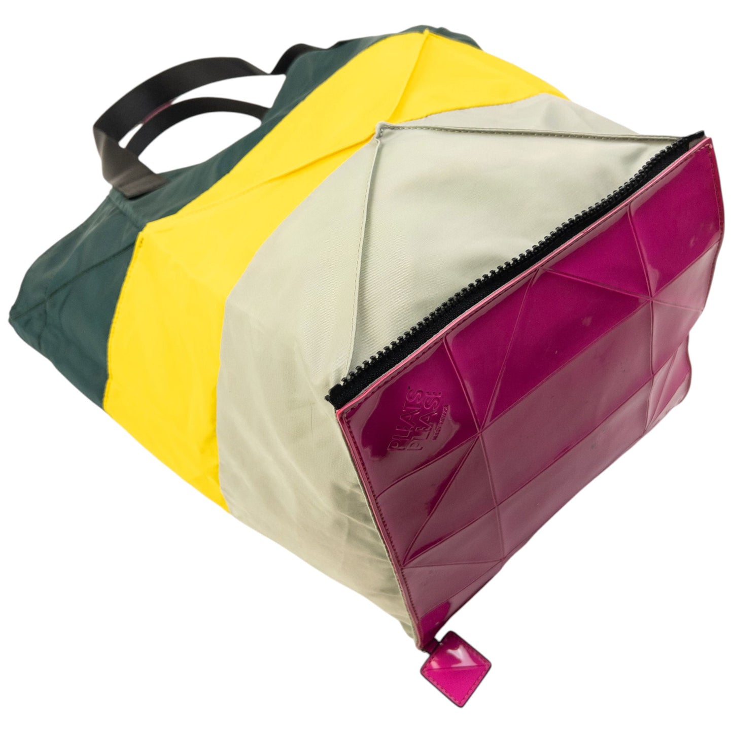 Vintage 2000s Pleats Please By Issey Miyake Packable Tote Handbag | O/S, Green, Yellow, Pink