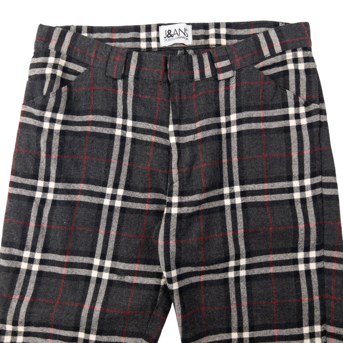 Vintage Dolce & Gabbana 'Burberry' Tartan Wool Trousers Size W33