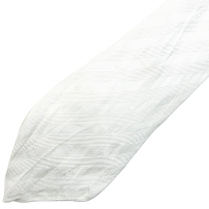 Vintage 90s Dior Monogram Stripe Silk Tie | O/S, White