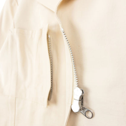 Vintage 90s Yohji Yamamoto Asymmetric Zip Jacket Size S | Small, Cream