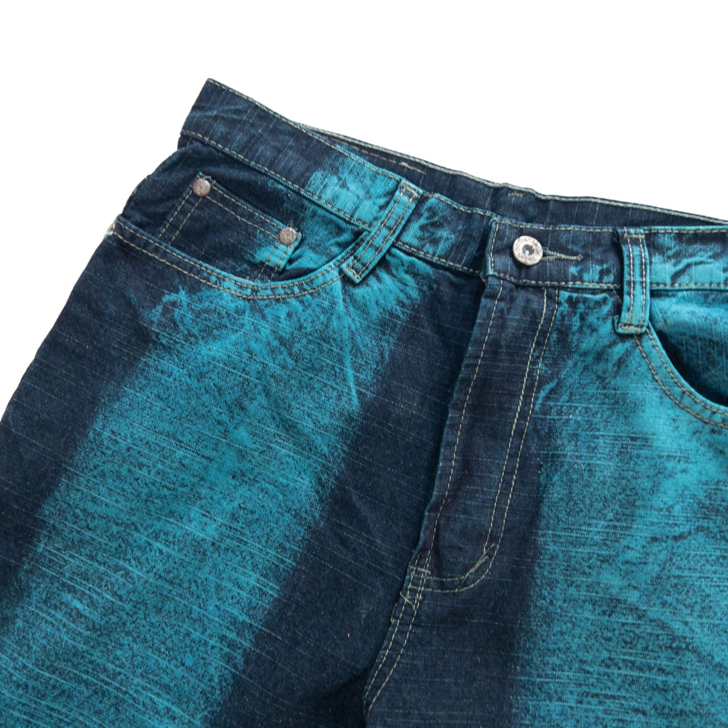 Vintage Anchor Blue Dyed Strip Denim Jeans Size W30