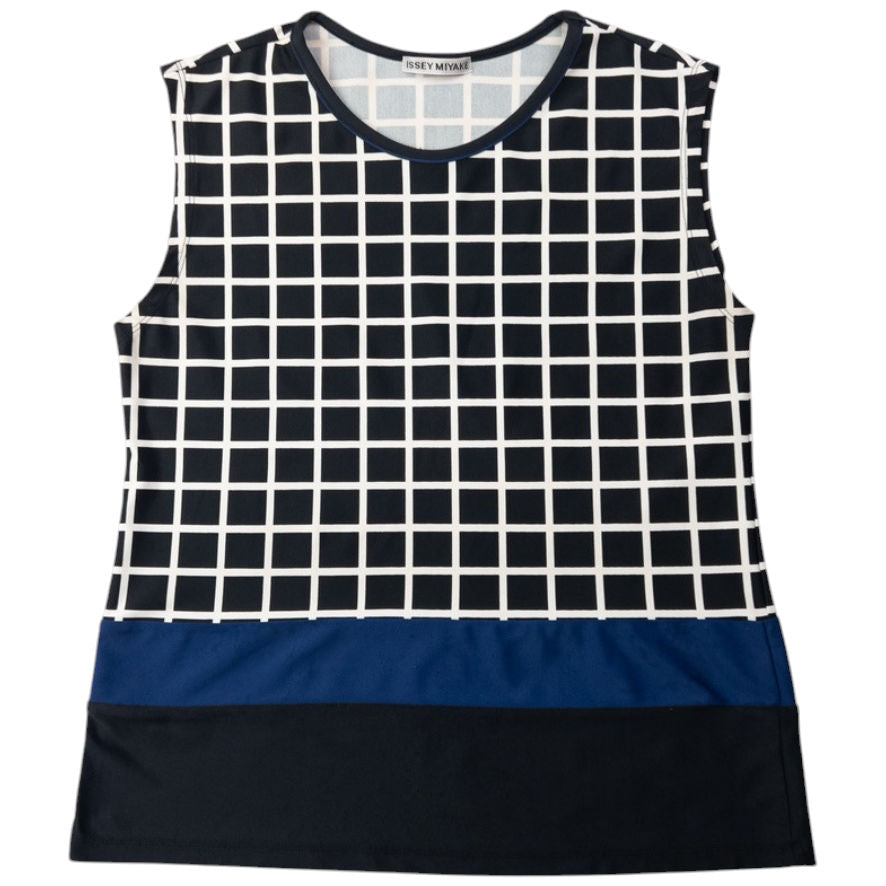 Vintage Issey Miyake Checkered Stretch Vest Top Womens Size S