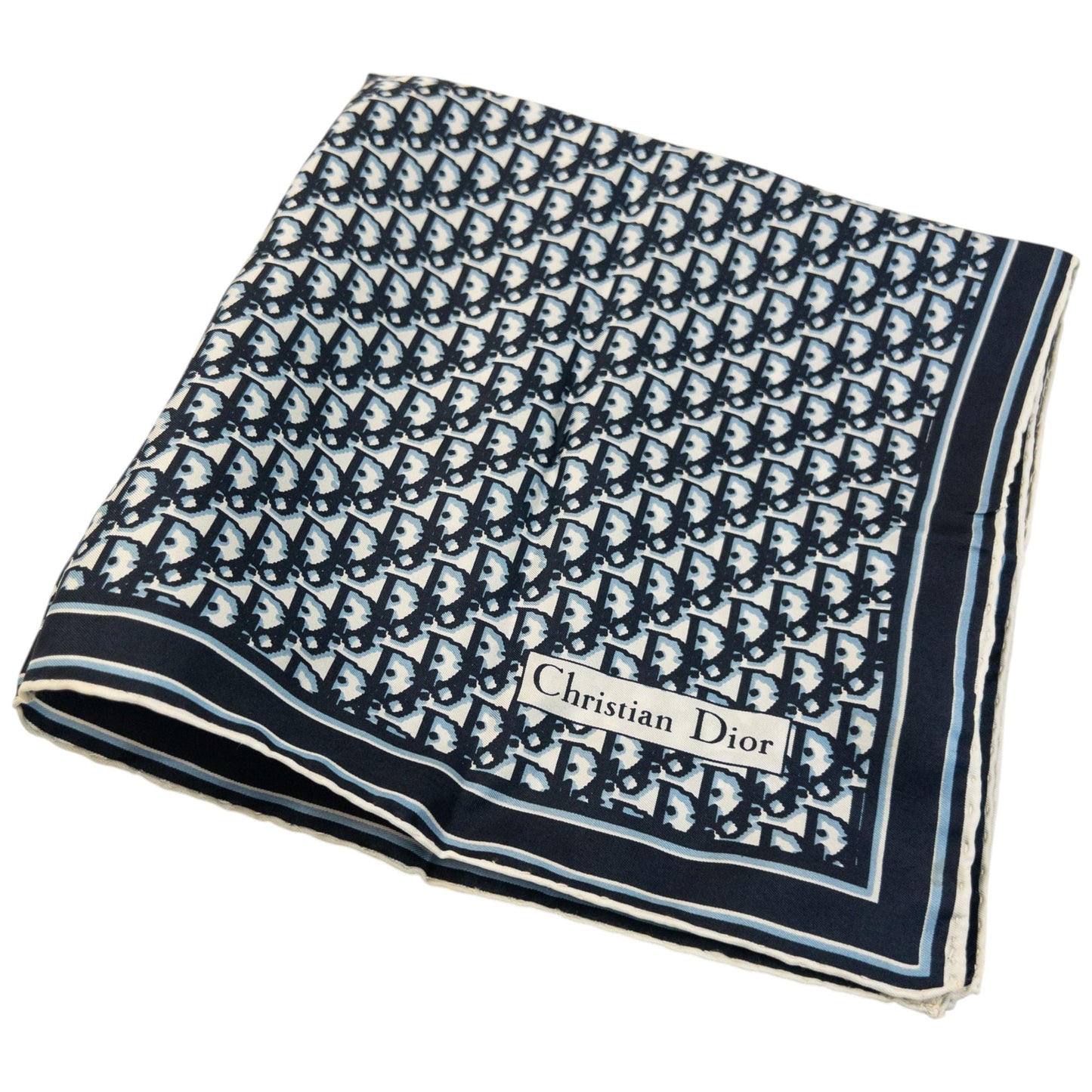 Vintage 2000s Dior Monogram Silk Scarf | O/S, Navy